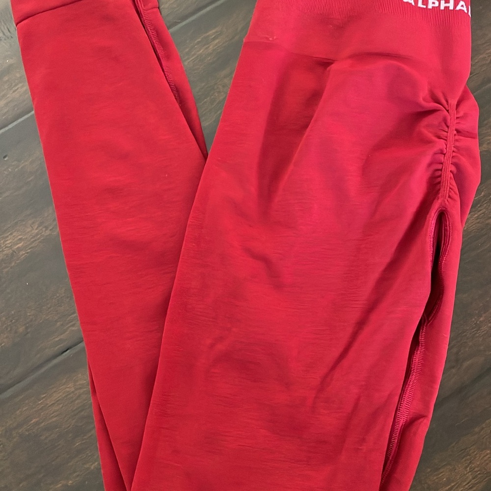 Alphalete Red and Gray Leggings